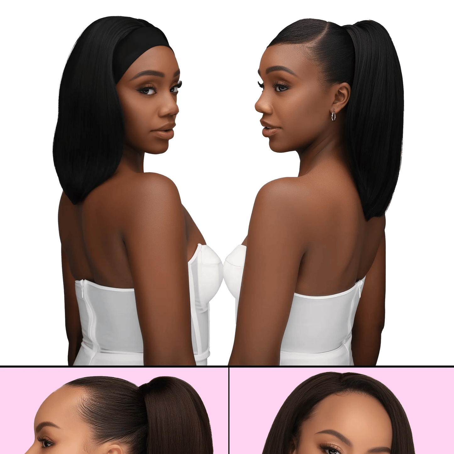 FEME 2 - in - 1 Halbperücke & Ponytail – Eva - UREMBO Beauty