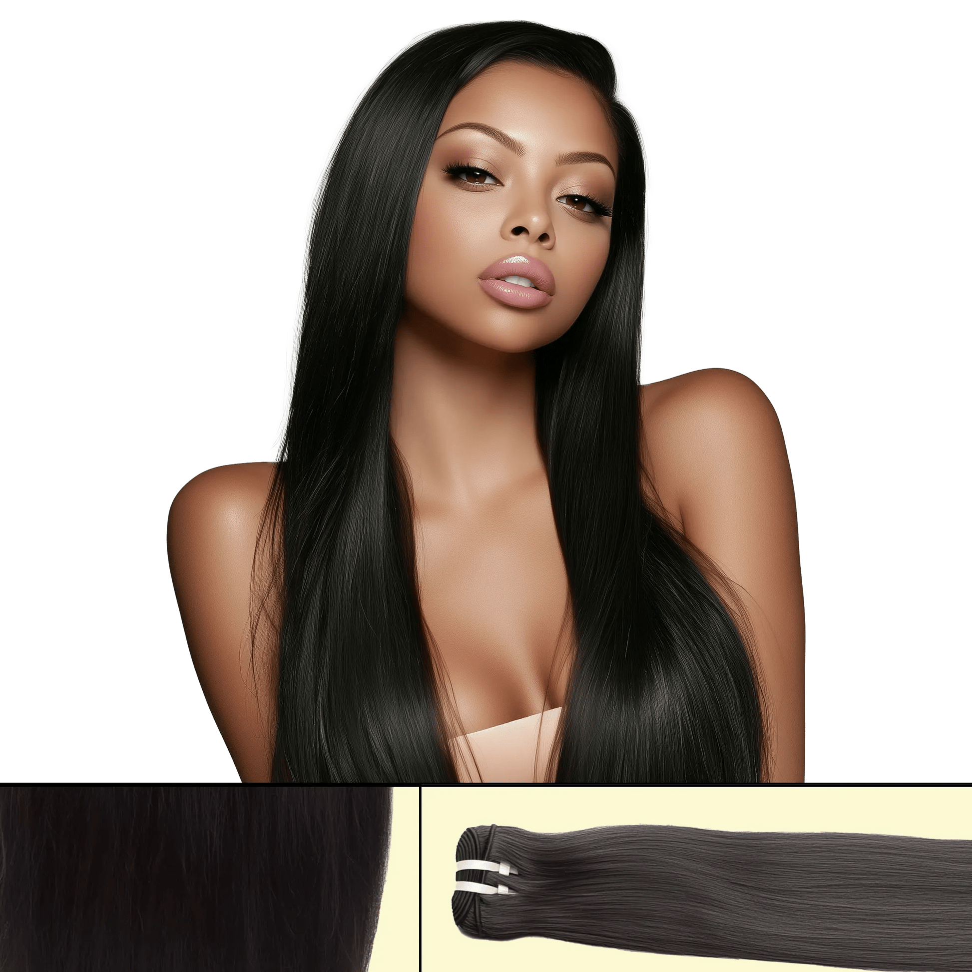 UREMBO Straight Weft Extensions – Echthaar Weave Tresse 100g - UREMBO Beauty