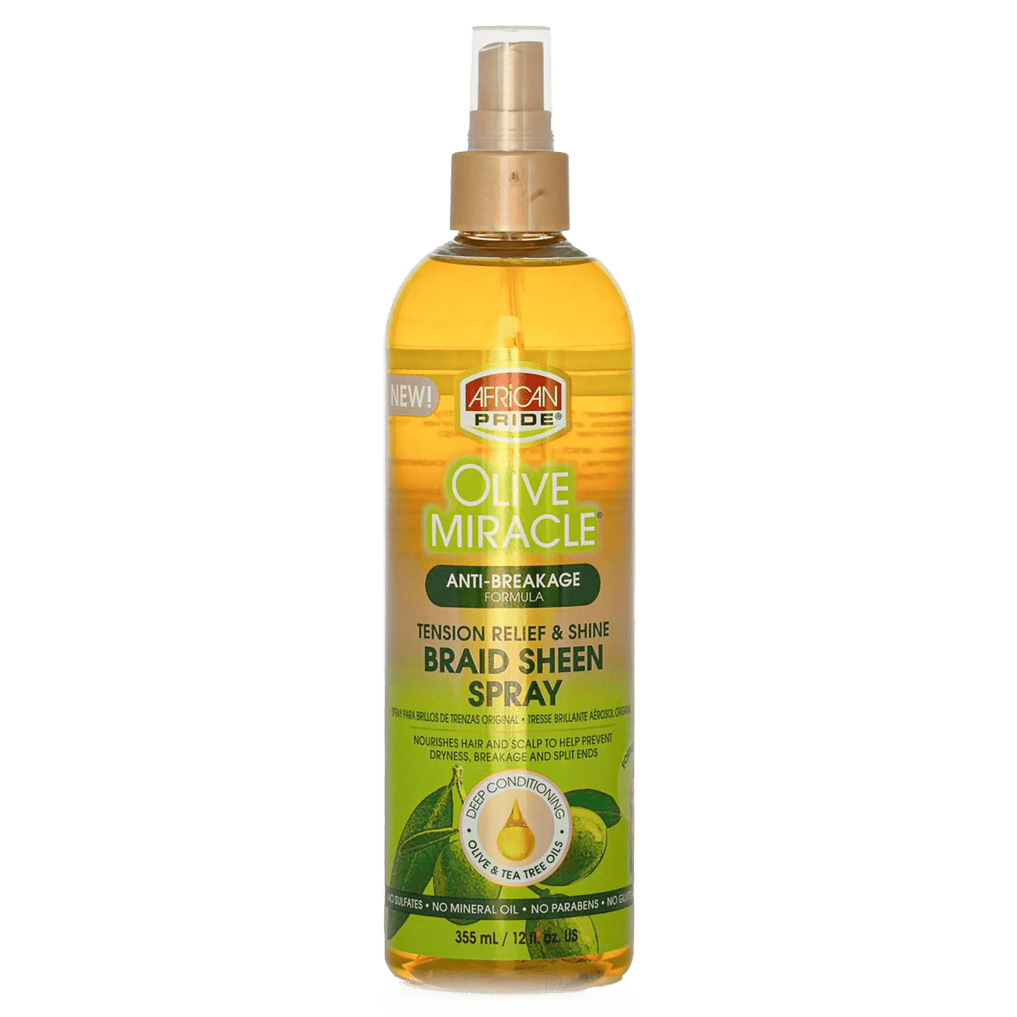 African Pride Olive Miracle Braid Sheen Spray 355ml - UREMBO Beauty