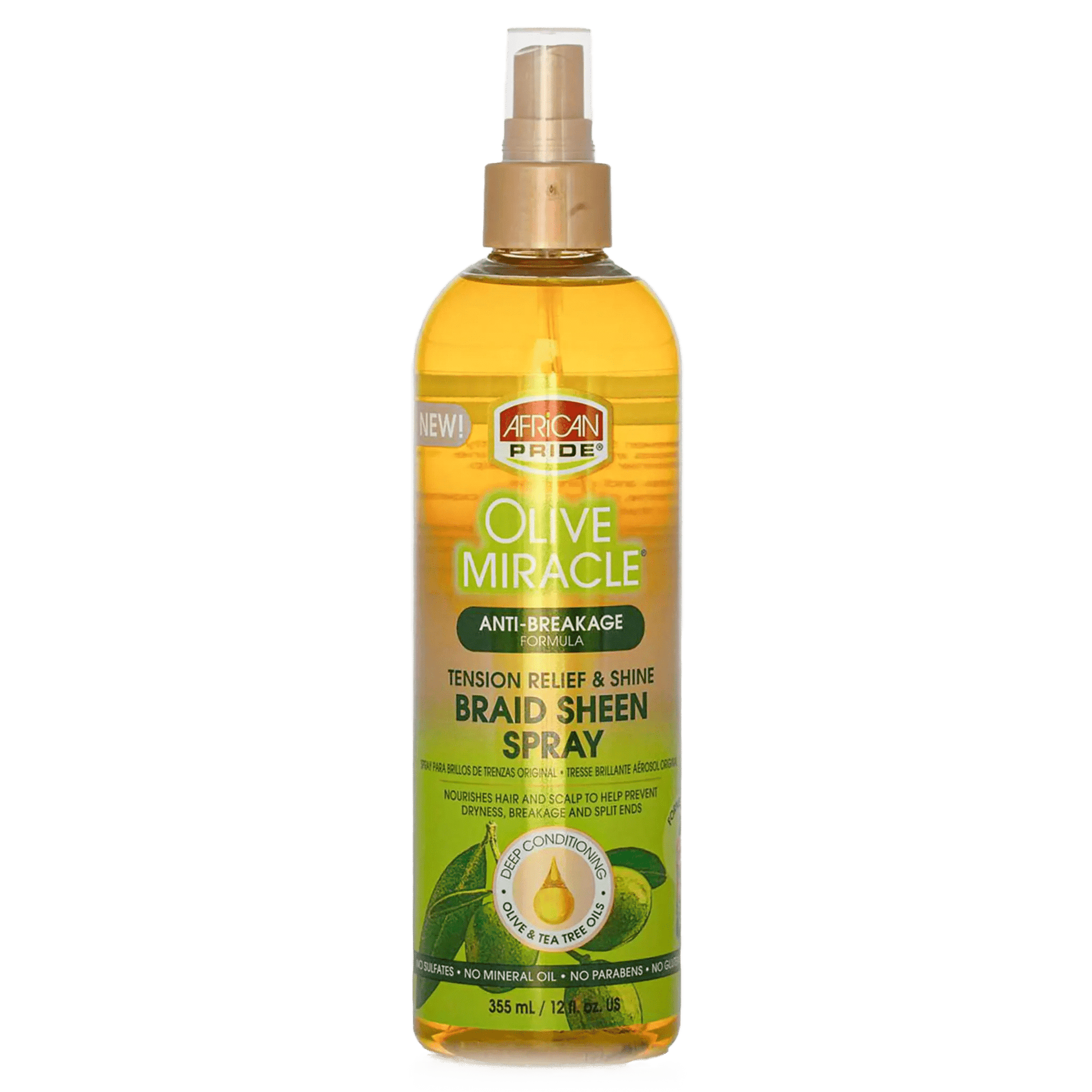 African Pride Olive Miracle Braid Sheen Spray 355ml - UREMBO Beauty