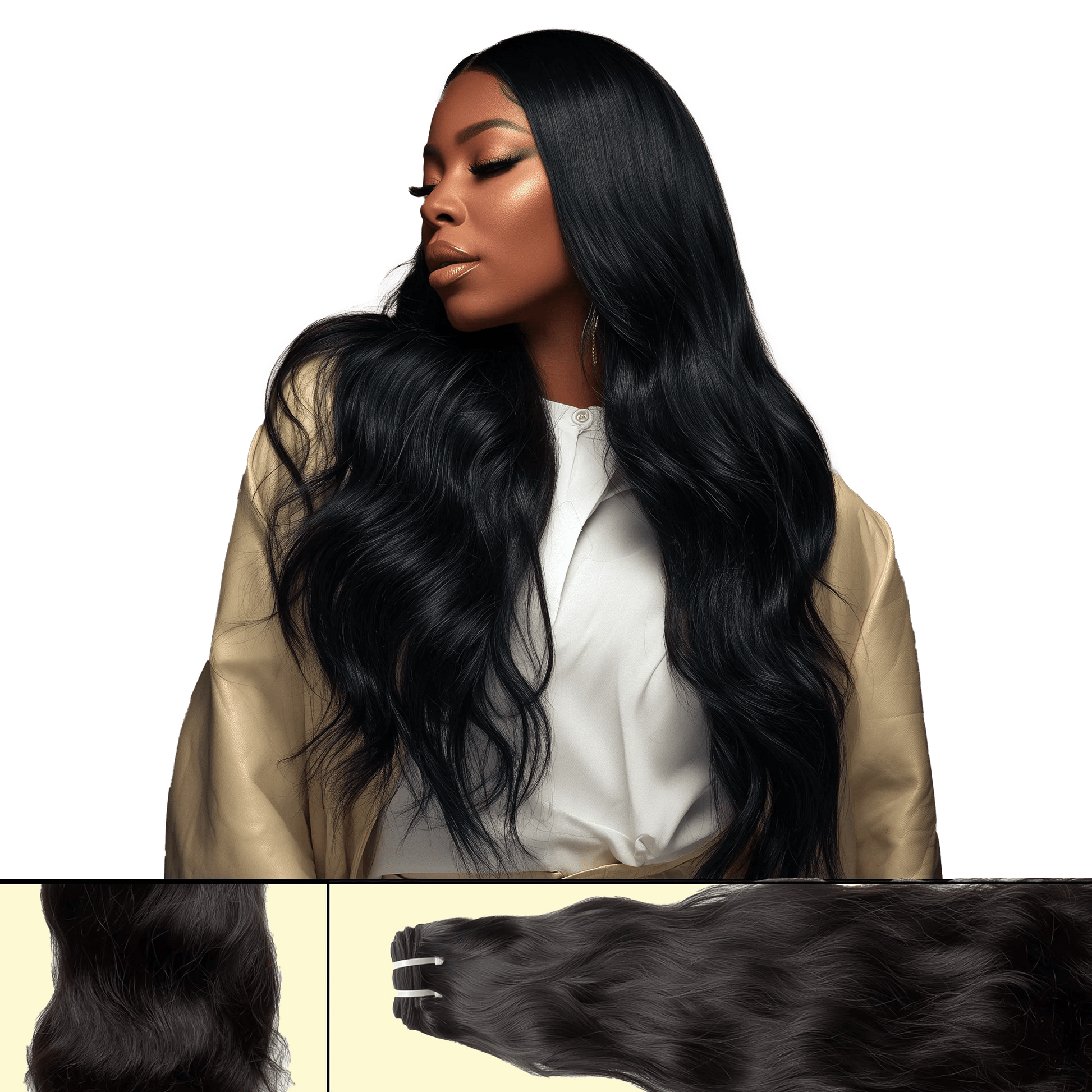 UREMBO Natural Wavy Weft Extensions – Echthaar Weave Tresse 100g - UREMBO Beauty